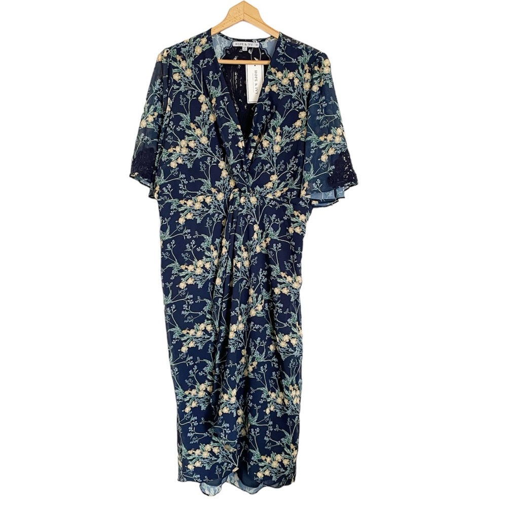 Floral Navy Midi Dress